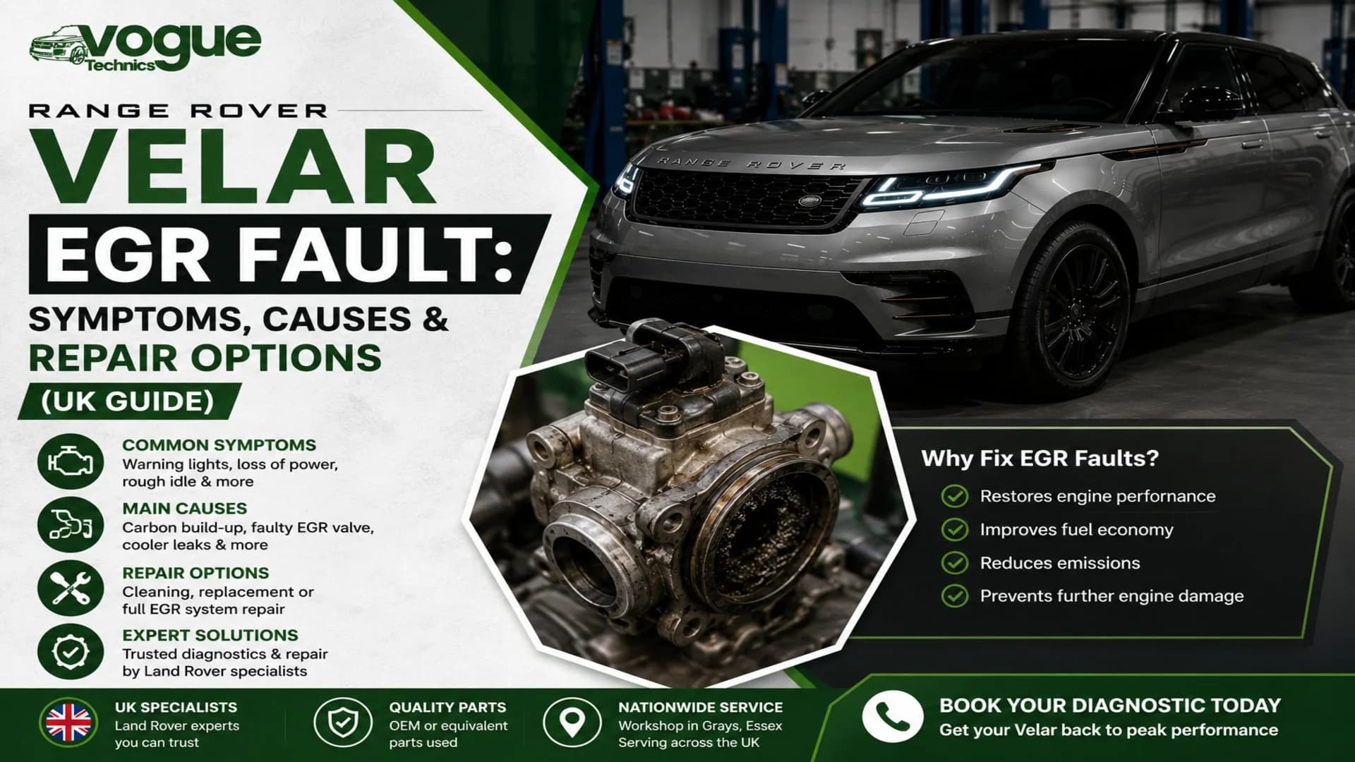 Range Rover Velar EGR Fault: Symptoms, Causes & Repair Options (UK Guide)