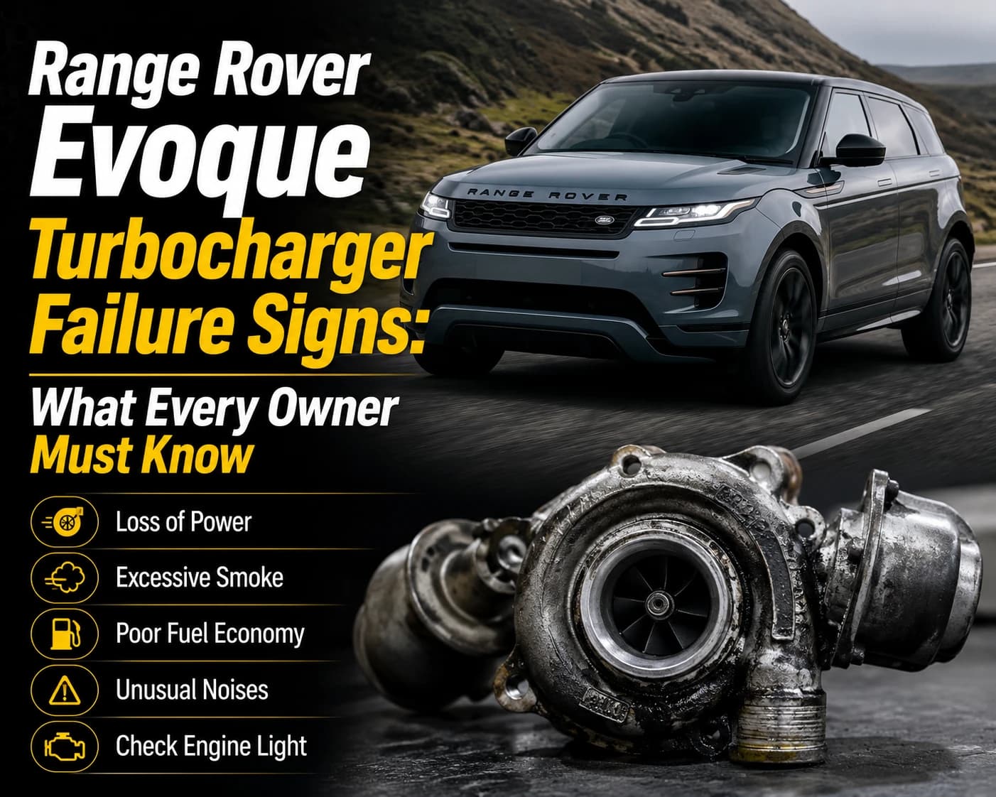 Range Rover Evoque Turbocharger Failure Signs: What Every Owner Must Know