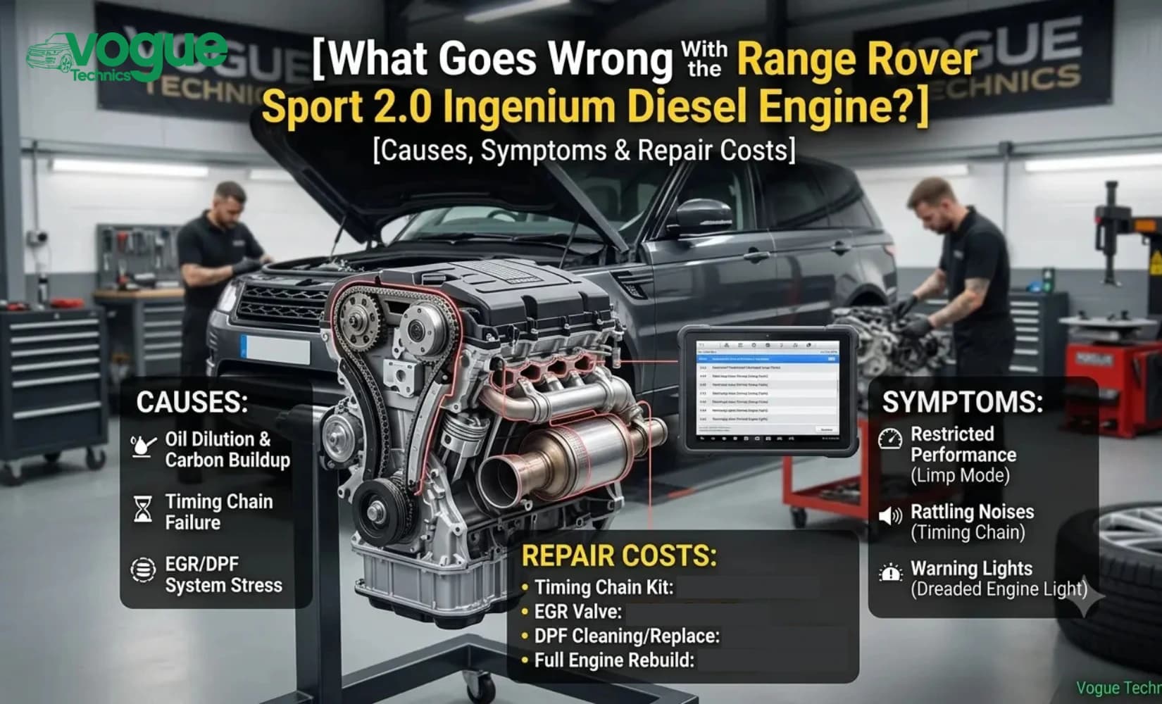 Range Rover Sport 2.0 Ingenium Diesel Engine Problems: Causes, Symptoms & Repair Costs (UK Specialist Guide)