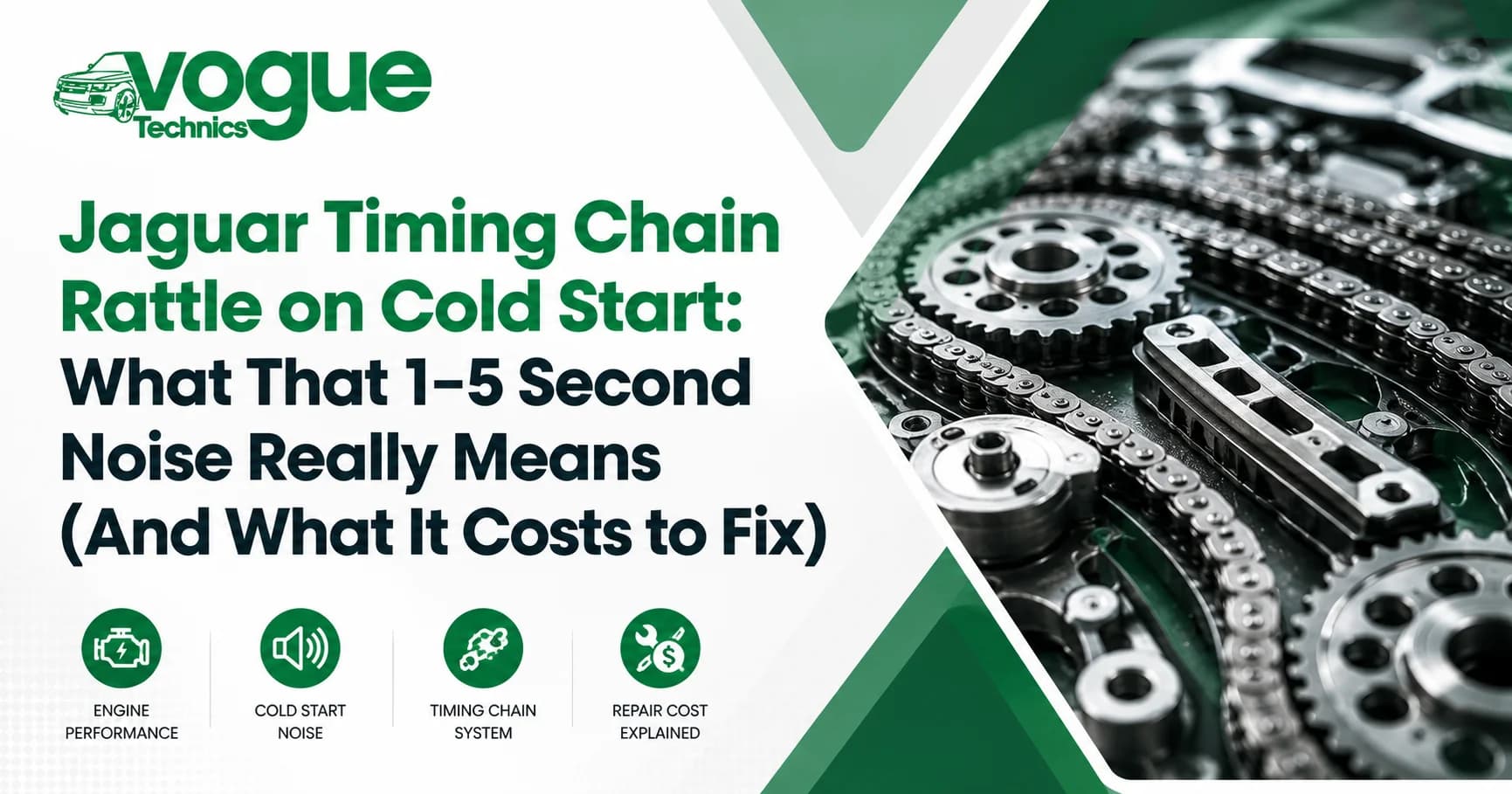 Jaguar Timing Chain Rattle on Cold Start: What That 1–5 Second Noise Really Means (And What It Costs to Fix)