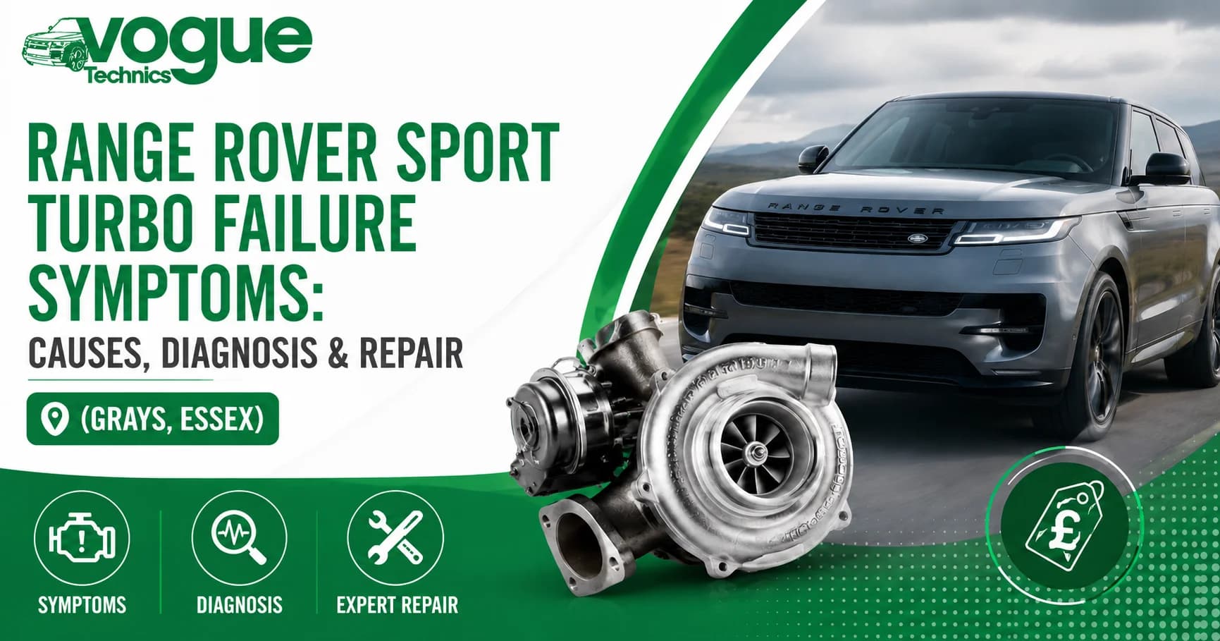 Range Rover Sport Turbo Failure Symptoms: Causes, Diagnosis & Repair (Grays, Essex)