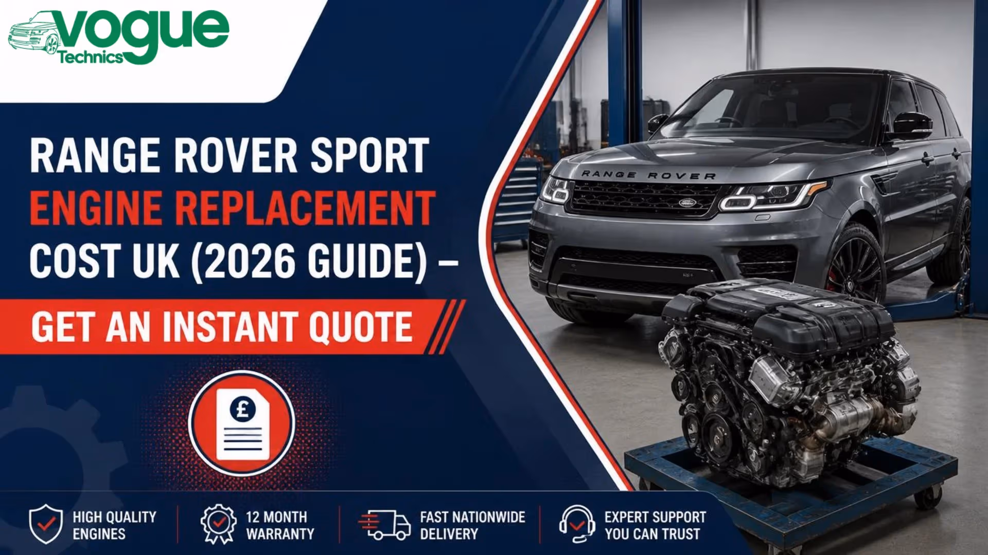 Range Rover Sport Engine Replacement Cost UK (2026 Guide) – Get an Instant Quote