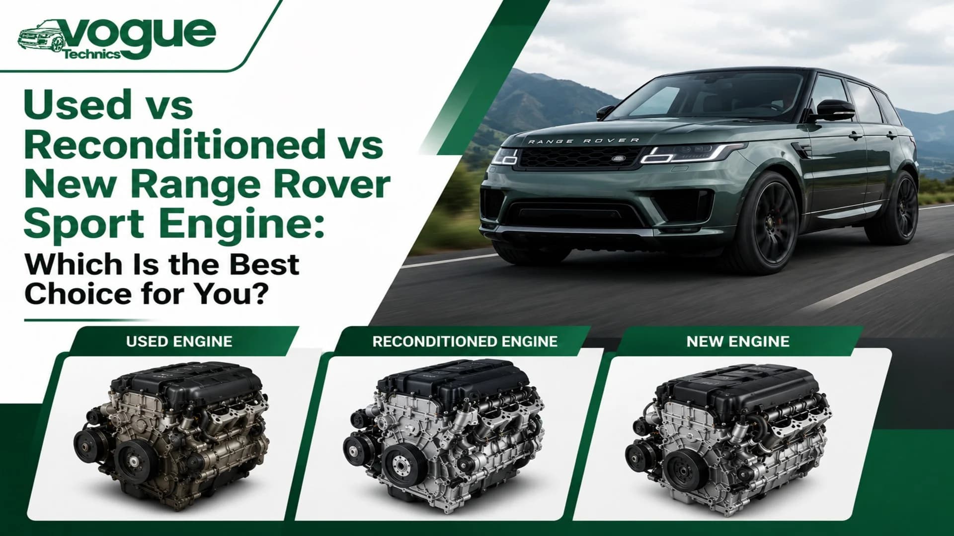 Used vs Reconditioned vs New Range Rover Sport Engine: Which Is the Best Choice for You?