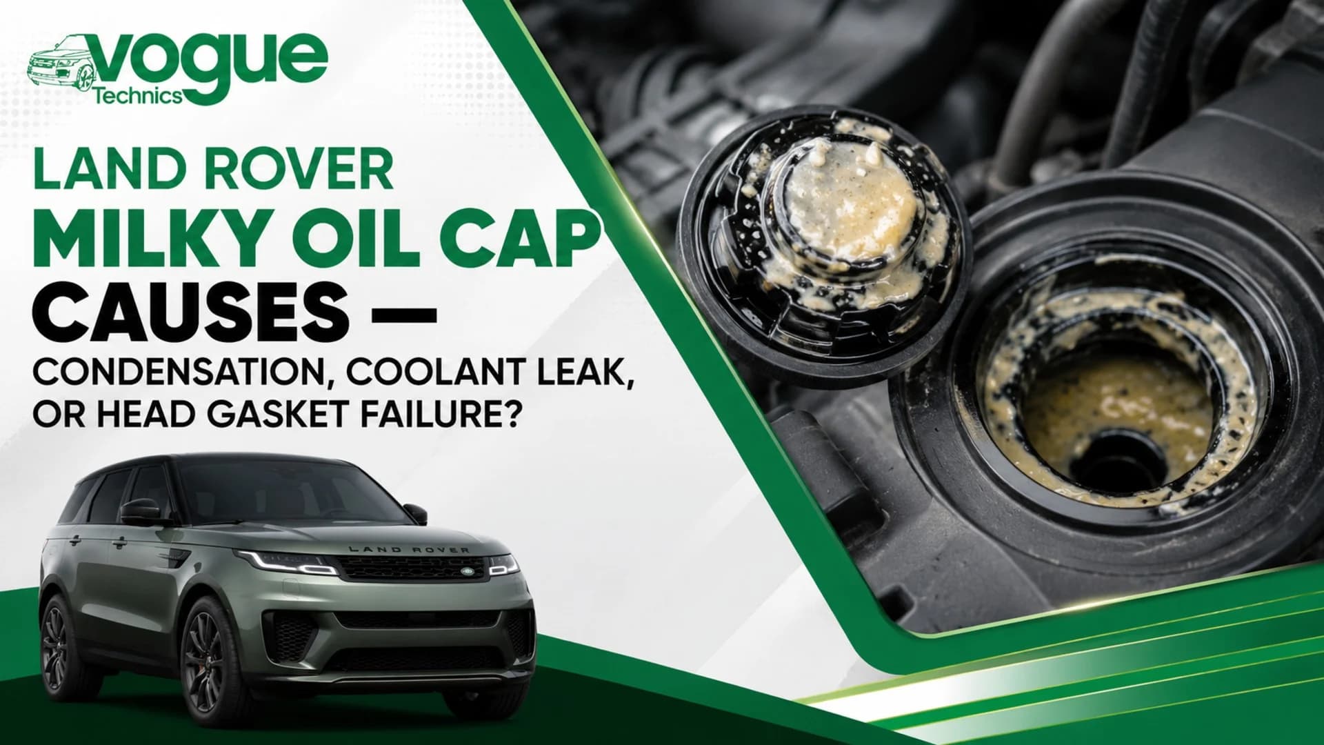 Land Rover Milky Oil Cap Causes, Condensation, Coolant Leak, or Head Gasket Failure?