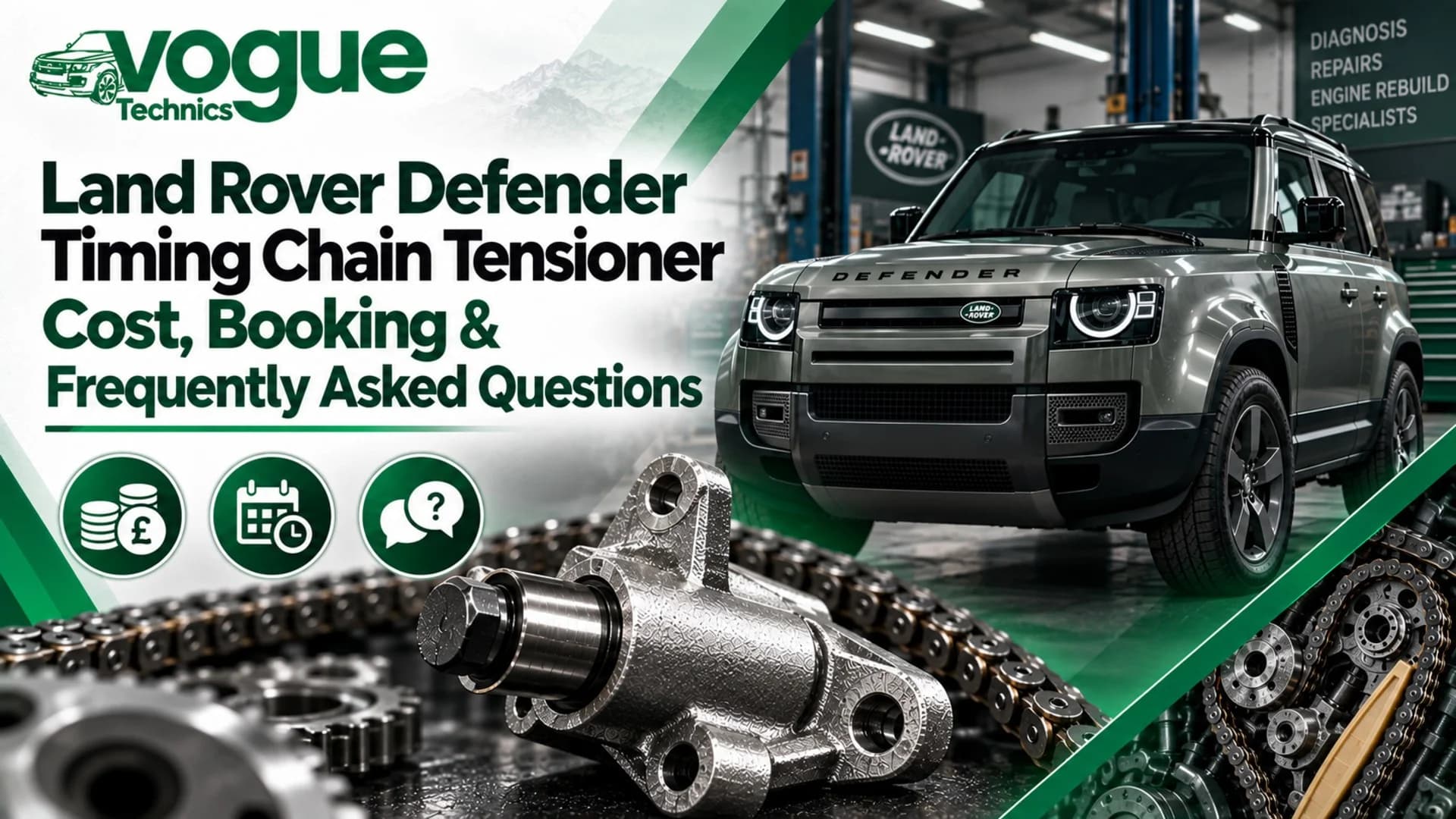 Land Rover Defender Timing Chain Tensioner Failure, Symptoms, Causes & Expert Repair in Grays, Essex