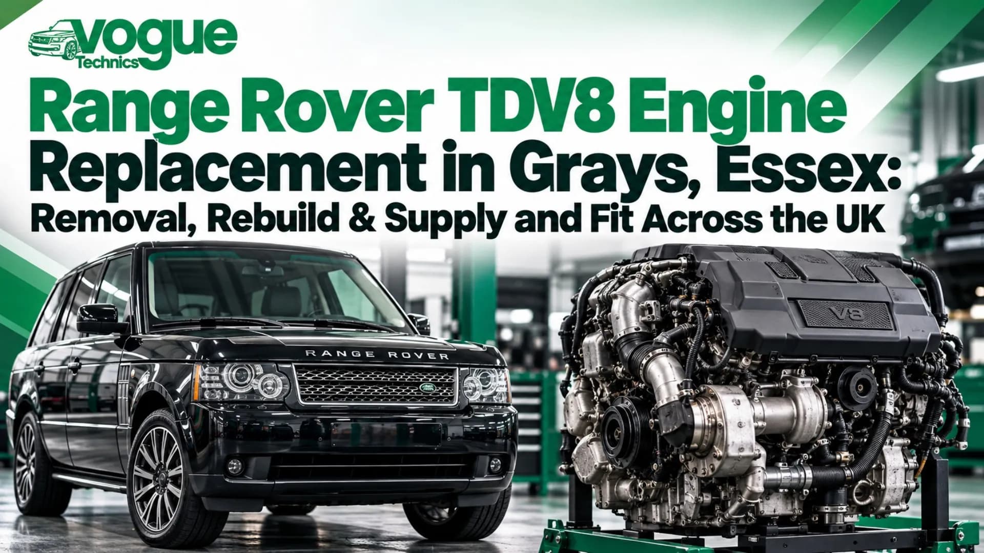 Range Rover TDV8 Engine Replacement in Grays, Essex: Removal, Rebuild & Supply and Fit Across the UK
